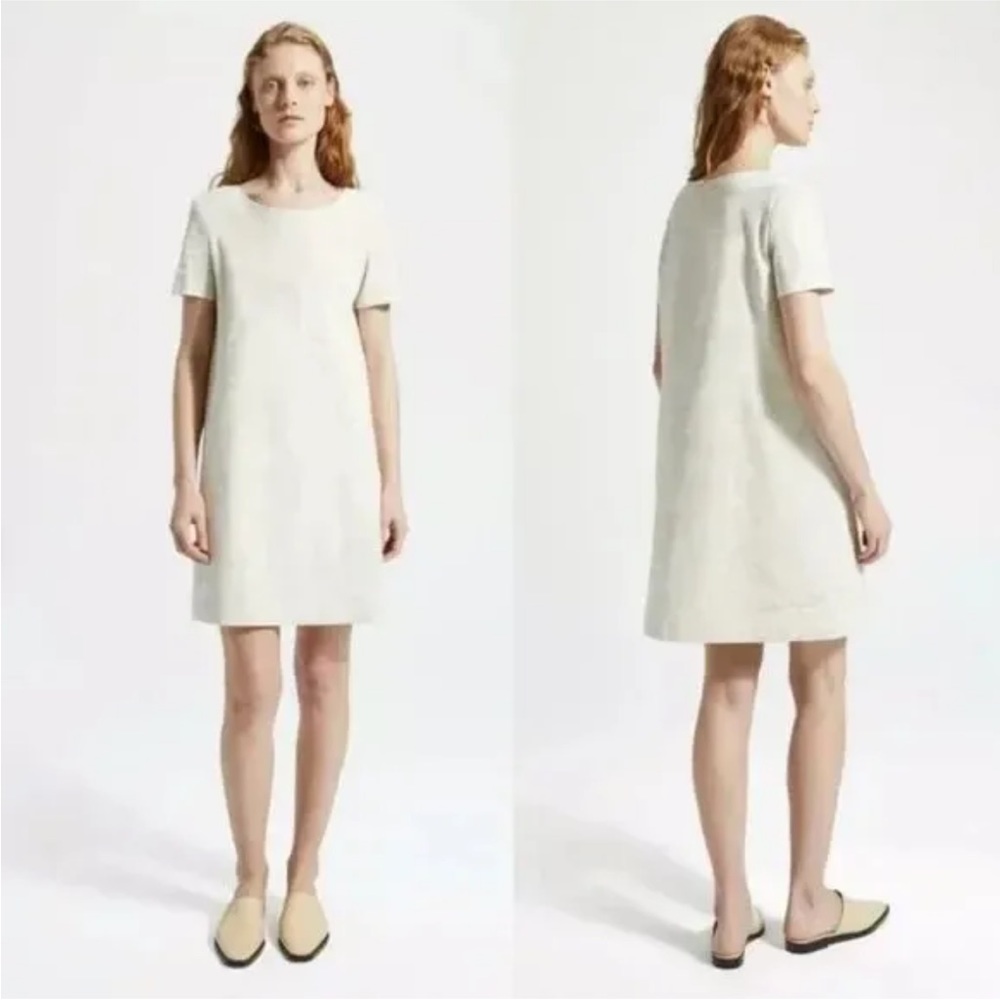 THEORY Linen Shark Crunch Shift Dress